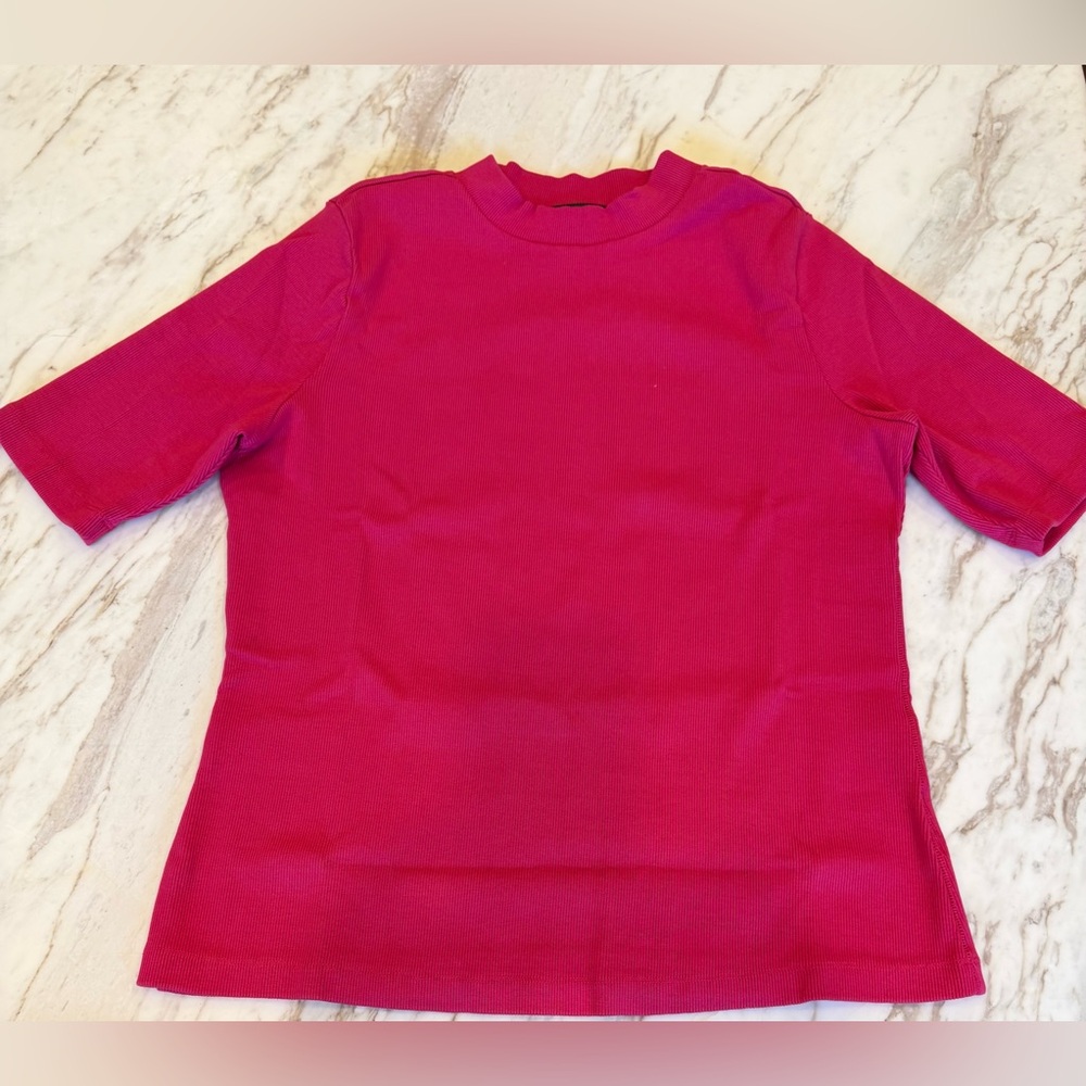 Maeve mock-neck ribbed top